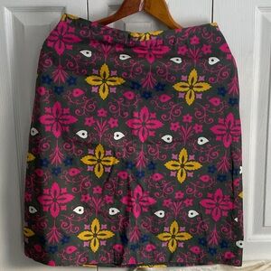 Boden Green and Pink Floral Skirt 8L